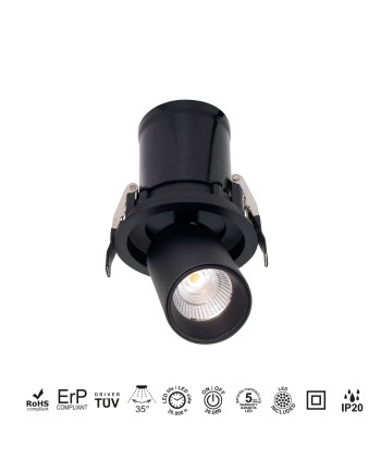 GARDA * EMPOTRABLE LED COB (Basculante) NEGRO 7W - 2700K
